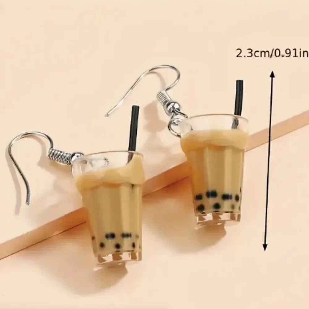 🔅🆕🔅✨Adorable Bubble Tea Design Dangle Earrings ♥️✨